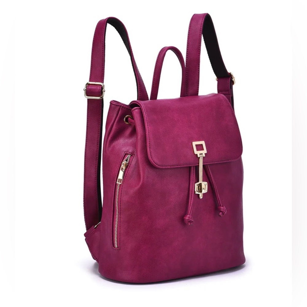 NWT Jeren Washed Vegan Leather Backpack - Picture 7 of 11